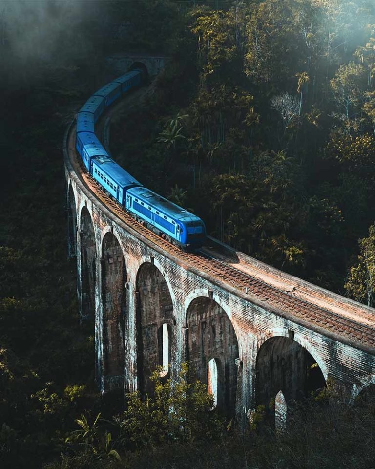 Nine Arch Bridge – view with a passing train